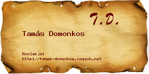 Tamás Domonkos névjegykártya